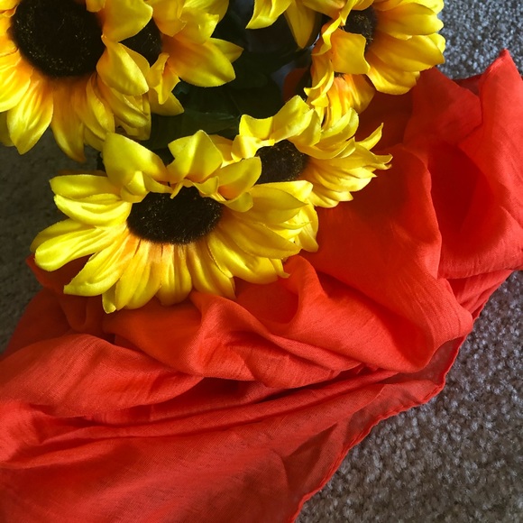 Orange Lightweight Scarf Shawl - Picture 1 of 2